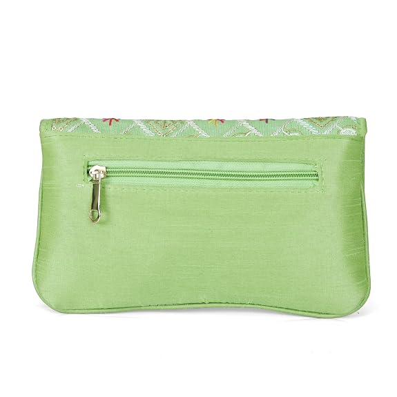 J I ACCESSORIES Embroidered Elegance Clutch Sling Bag