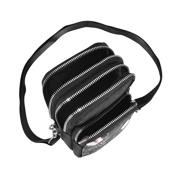 Bag in Bag In Floral Crossbody Bag with Multiple Zippered Compartments - Compact, Stylish and Convenient for Travel and Daily Use