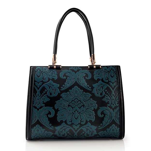 Bag in Elegant Damask Patterned Handbag for Women Chic Designer Shoulder Bag with Durable Handles Perfect for Formal & Casual Outings