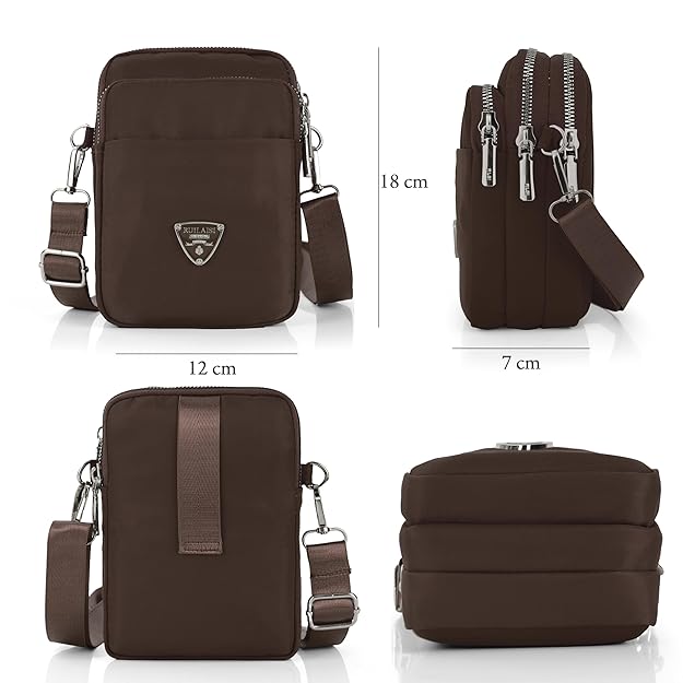 Bag in Multi-Compartment Crossbody Phone Bag for Women Stylish and Compact Zippered Pouch with Adjustable Strap – 8 Trendy Colors for Everyday Use