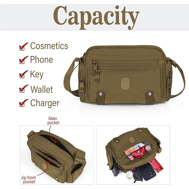 Bag in Fashionable Crossbody Messenger Bag for Women | Durable Nylon Side Bag with Zip Closure