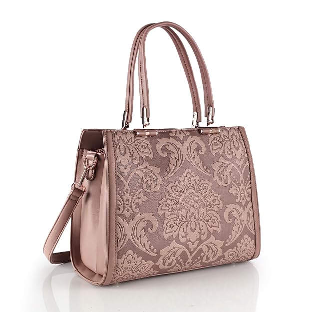 Bag in Elegant Damask Patterned Handbag for Women Chic Designer Shoulder Bag with Durable Handles Perfect for Formal & Casual Outings