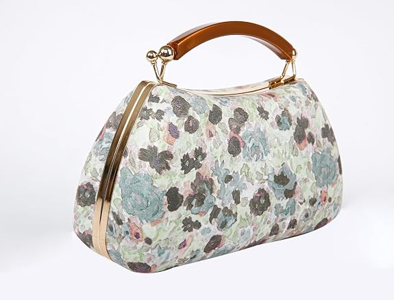 Bag in Floral Handbag with Gold Accents & Crossbody Strap Stylish and Compact Accessory for Every Occasion