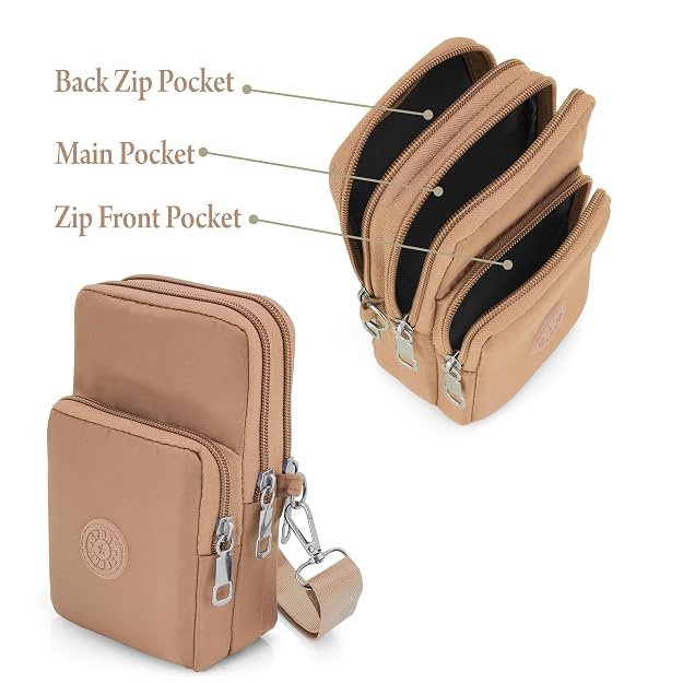 Bag in Women’s Floral Crossbody Phone Bag – Multi-Pocket Small Shoulder Purse with Adjustable Strap