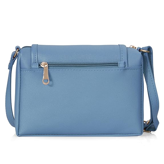 Bag in Stylish Women's Leather Shoulder Bag Embroidered Flap Crossbody Purse with Zipper Compartments & Adjustable Strap
