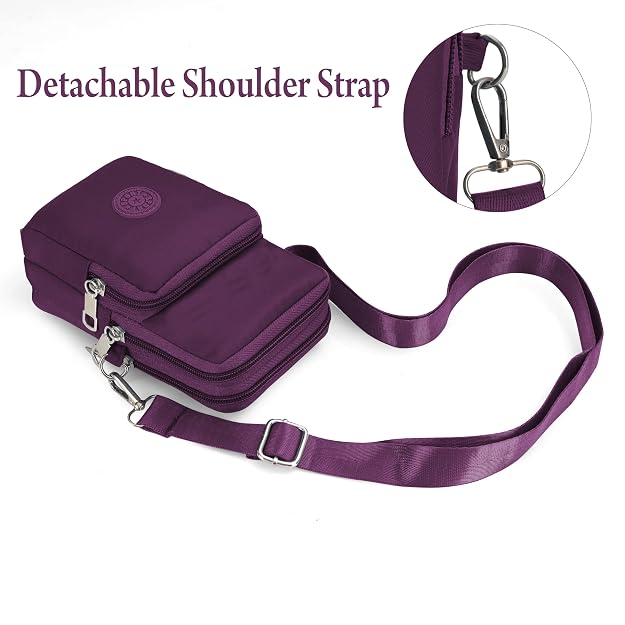 Bag in Women’s Floral Crossbody Phone Bag – Multi-Pocket Small Shoulder Purse with Adjustable Strap
