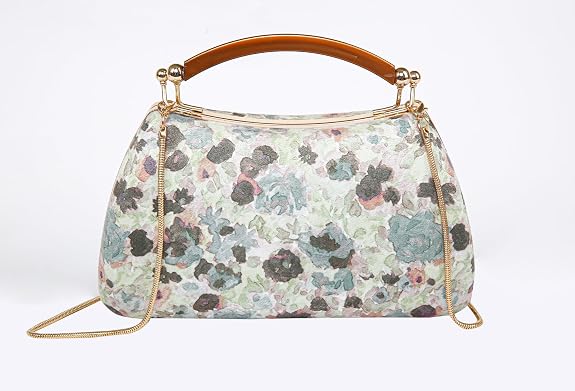 Bag in Floral Handbag with Gold Accents & Crossbody Strap Stylish and Compact Accessory for Every Occasion