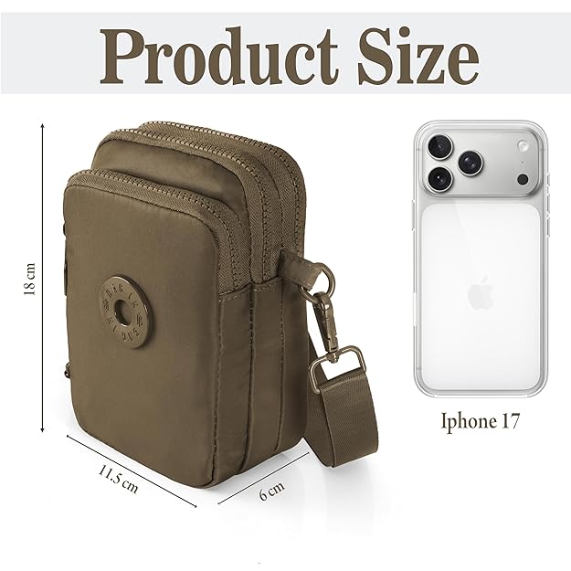 BAG IN Crossbody Travel Bag with Adjustable Strap, Multi-Pocket Phone Purse, Lightweight Nylon Shoulder Bag for Everyday Essentials