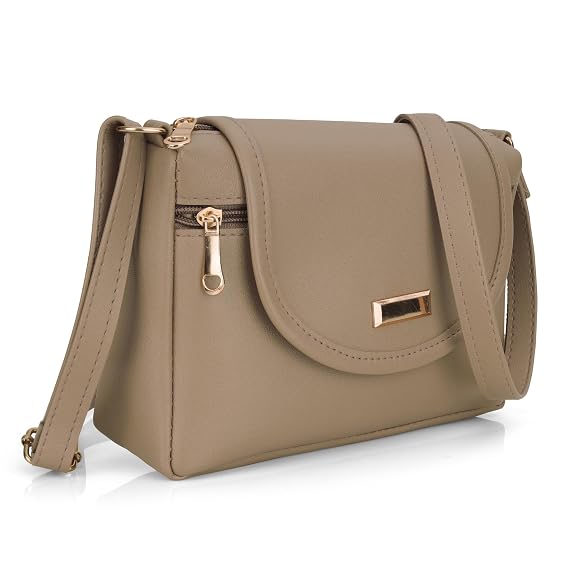 Bag in Stylish Women's Leather Shoulder Bag Embroidered Flap Crossbody Purse with Zipper Compartments & Adjustable Strap