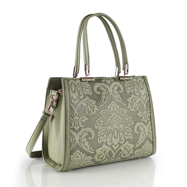 Bag in Elegant Damask Patterned Handbag for Women Chic Designer Shoulder Bag with Durable Handles Perfect for Formal & Casual Outings