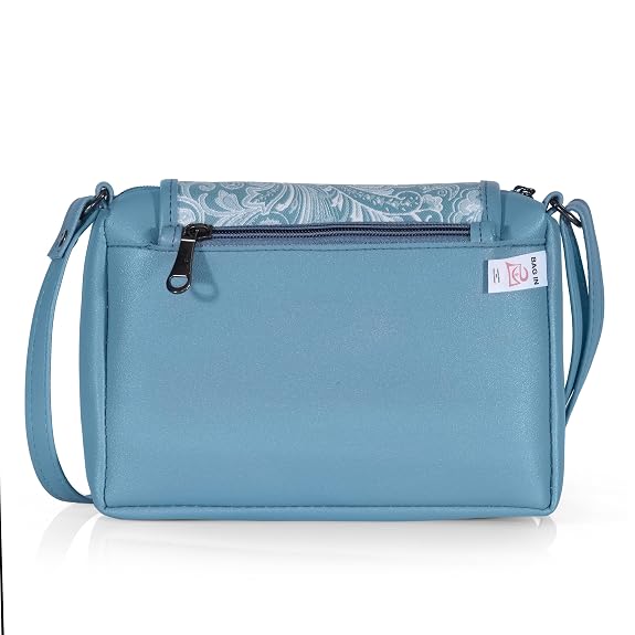 Bag in Stylish Women's Leather Shoulder Bag Embroidered Flap Crossbody Purse with Zipper Compartments & Adjustable Strap