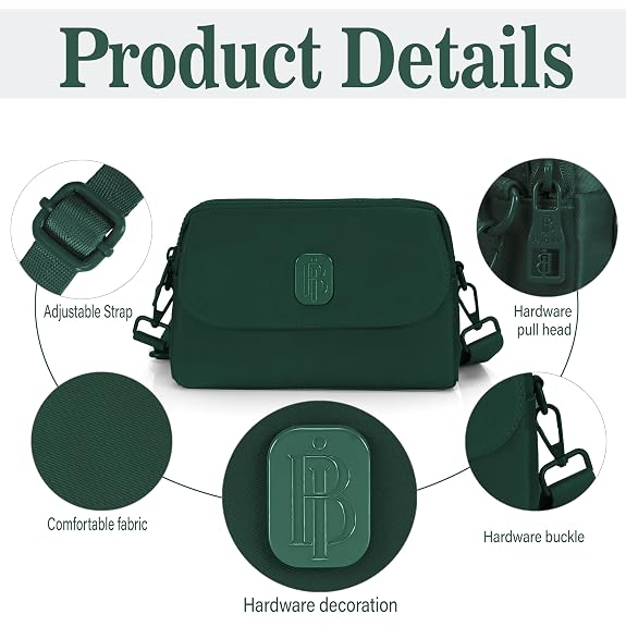 J I Women’s Small Crossbody Bag, Lightweight Shoulder Sling Purse with Adjustable Strap, Flap & Zipper Closure for Travel and Daily Use