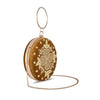 Bag in Festive Velvet Embroidered Clutch Bag with Chain & Ring Handle
