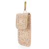 Bag in Handmade Beaded Floral Design Pouch for Women, Boho Chic Mobile Purse (Flower Light Brown)