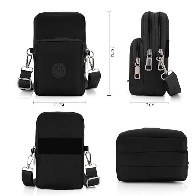 Bag in Women’s Floral Crossbody Phone Bag – Multi-Pocket Small Shoulder Purse with Adjustable Strap