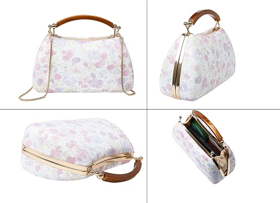 Bag in Floral Handbag with Gold Accents & Crossbody Strap Stylish and Compact Accessory for Every Occasion