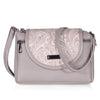Bag in Stylish Women's Leather Shoulder Bag Embroidered Flap Crossbody Purse with Zipper Compartments & Adjustable Strap