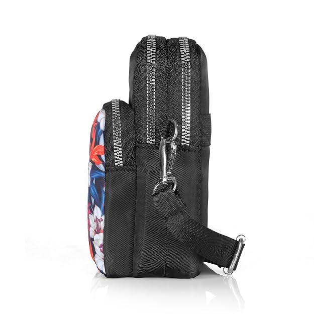 Bag in Women’s Floral Crossbody Phone Bag – Multi-Pocket Small Shoulder Purse with Adjustable Strap