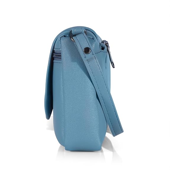 Bag in Stylish Women's Leather Shoulder Bag Embroidered Flap Crossbody Purse with Zipper Compartments & Adjustable Strap