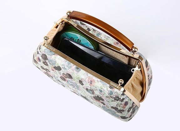 Bag in Floral Handbag with Gold Accents & Crossbody Strap Stylish and Compact Accessory for Every Occasion