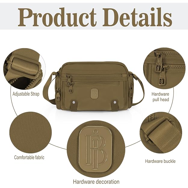 Bag in Fashionable Crossbody Messenger Bag for Women | Durable Nylon Side Bag with Zip Closure