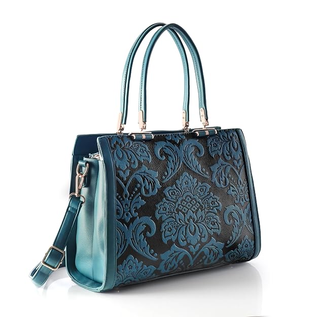Bag in Elegant Damask Patterned Handbag for Women Chic Designer Shoulder Bag with Durable Handles Perfect for Formal & Casual Outings