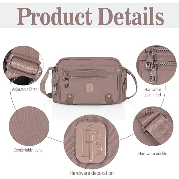 Bag in Fashionable Crossbody Messenger Bag for Women | Durable Nylon Side Bag with Zip Closure