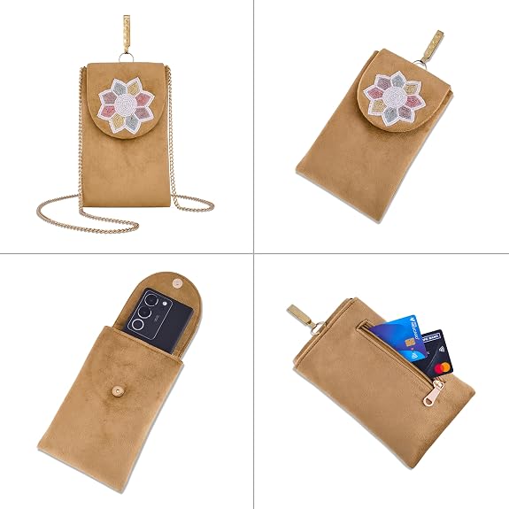 Bag in Women's Flower Beaded Mobile Pouch