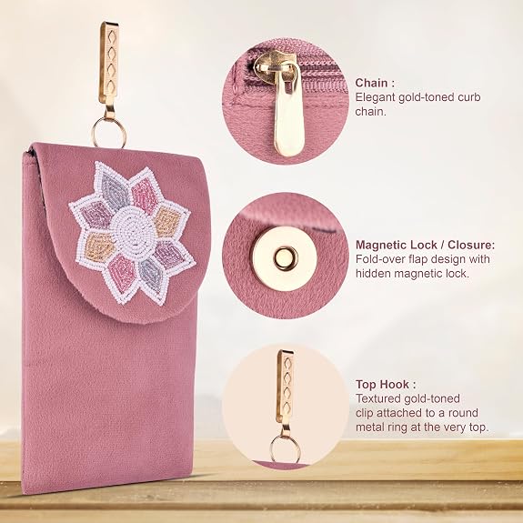 Bag in Women's Flower Beaded Mobile Pouch