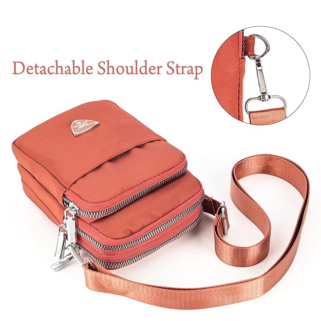 Bag in Multi-Compartment Crossbody Phone Bag for Women Stylish and Compact Zippered Pouch with Adjustable Strap – 8 Trendy Colors for Everyday Use