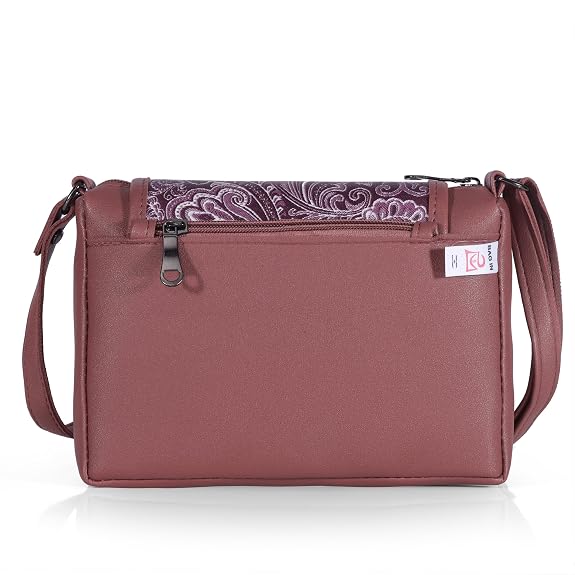 Bag in Stylish Women's Leather Shoulder Bag Embroidered Flap Crossbody Purse with Zipper Compartments & Adjustable Strap