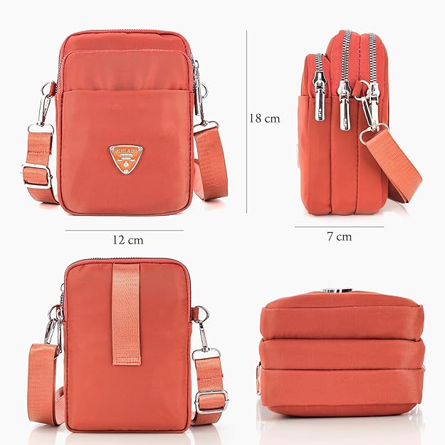 Bag in Multi-Compartment Crossbody Phone Bag for Women Stylish and Compact Zippered Pouch with Adjustable Strap – 8 Trendy Colors for Everyday Use