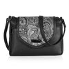 Bag in Stylish Women's Leather Shoulder Bag Embroidered Flap Crossbody Purse with Zipper Compartments & Adjustable Strap