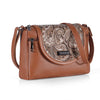 Bag in Stylish Women's Leather Shoulder Bag Embroidered Flap Crossbody Purse with Zipper Compartments & Adjustable Strap