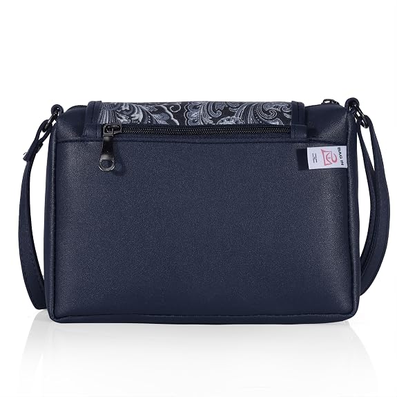 Bag in Stylish Women's Leather Shoulder Bag Embroidered Flap Crossbody Purse with Zipper Compartments & Adjustable Strap