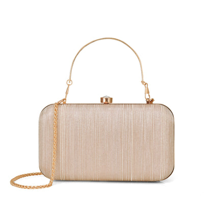 Women’s Luxury Box Clutch with Gold Chain – Party, Wedding & Evening Handbag